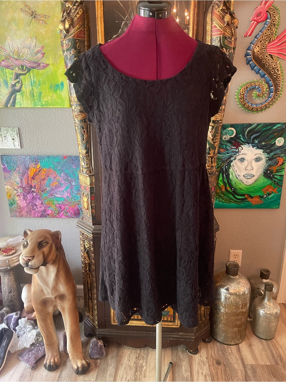 Xhilaration Black Lace Mini Dress